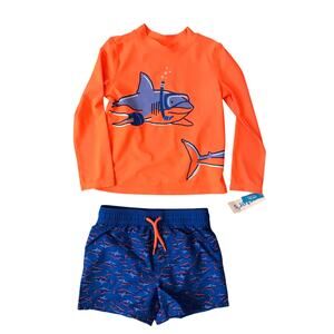 Carters 2pc Sharks Trunks and Rash Guard Swim Set Size 4T
